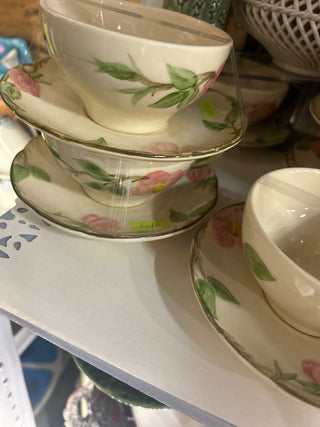 Franciscan Desert Rose Teacups and Saucers, Set of 6-RSV