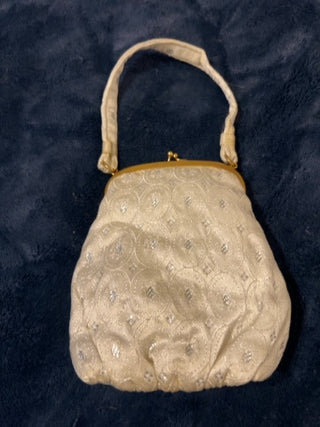 Vintage Mel-Ton White Brocade Wedding Purse