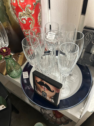 Crystal cut champagne glass (8 in stock)