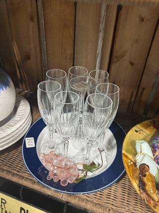 Crystal cut champagne glass (8 in stock)