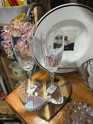 Crystal cut champagne glass (8 in stock)