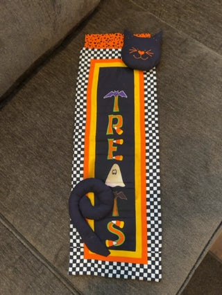 Handmade Black Cat Candy Pocket Wall Hanging