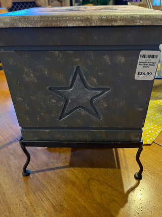 Patriotic Cowgirl Storage Box With Metal Stand RSV|75843