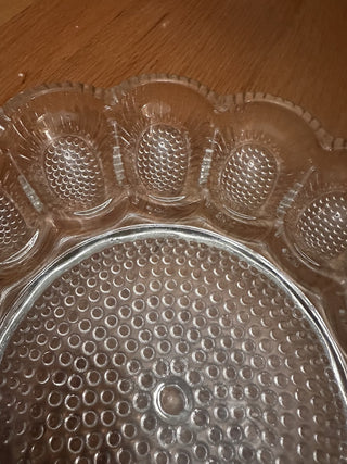 Vtg Indiana Glass Hobnail Clear Egg Plate MTS -K|58057
