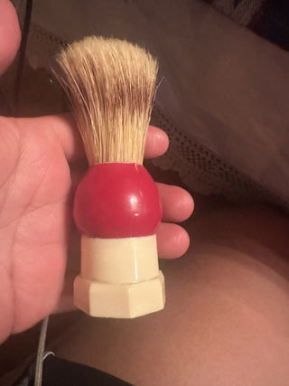 Erskine 3104 set in rubber red and cream shaving brush #47 VV MTS|107946