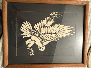 Large Eagle Papercut Vintage Framed Art MTS|128844