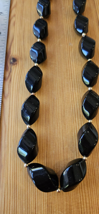 Black & Gold Necklace, 12" drop, RSV|102923