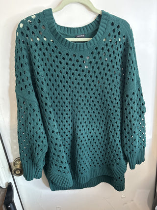 12F Torrid Green Lasercut Sweater Size 4 MTS|65169