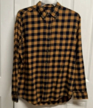 St. Johns Bay Brown Black Plaid Long Sleeve Pocket Flannel Shirt XL VV MTS