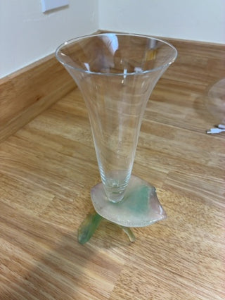Signed Daum France Pâte de Verre "Soliflor" vase, often referred to as a Lily or Arum vase.     Shipping not available. Must be picked up at Bliss Marketplace 2529 Mercantile Drive Suite C Rancho Cordova CA hours 10-6 Thursday - Sunday