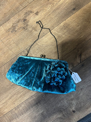 Teal Crushed Velvet Purse MTS|67798