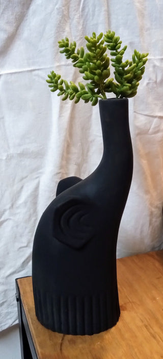 MW Black Elephant with Faux Plant MTS|116971