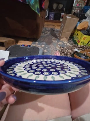 Polish Pottery Peacock Torte plate
