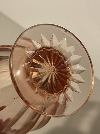 4.5" Vtg. Pink Footed Glass Tumbler--SP RCD