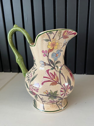 Vintage painted floral pitcher RSV
