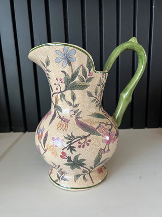 Vintage painted floral pitcher RSV
