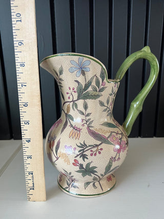 Vintage painted floral pitcher RSV