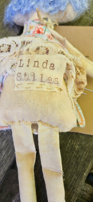 Journal Junction Jenny No. 005-Violet Handmade Art Dolll w/Mini Journal OOAK Cloth Doll