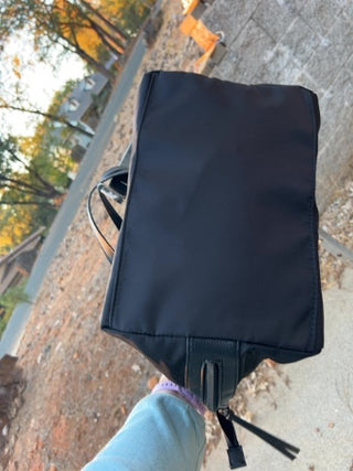 Botkier New York Bond Black Nylon Tote Bag with Vegan Leather Trim