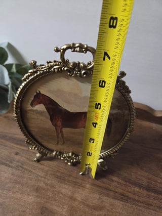 Brass Circle Frame w/ Horse Print- RSV