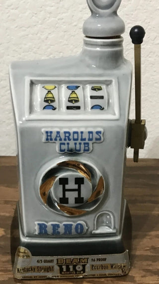 Jim Beam Vintage 1968 Harolds Club Reno Slot Machine Empty Decanter #47 VV MTS