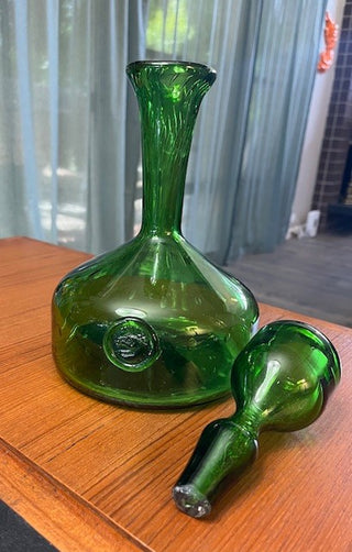 Italian MCM Green Glass Decanter-RSV|86479