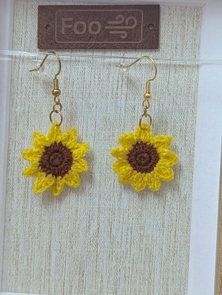 Crochet Sunflower earrings