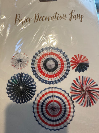 4th of July Paper Decoration Fans - Set of 6 RCD