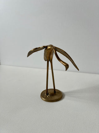Vintage brass crane figurine|52024