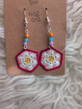 Crochet earring African flower ywpr