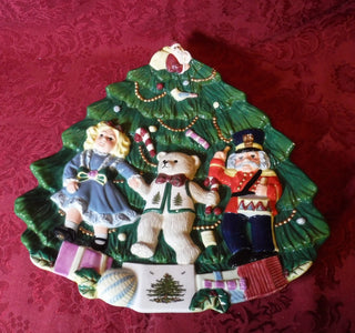 Spode Christmas Tree Handpainted Toys Around The Tree Cookie Plate #62 VV MTS|95528
