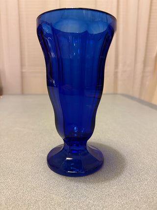 Vintage cobalt blue ice cream sundae glass RSV