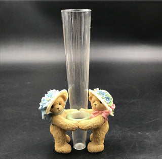 2003 Cherished Teddies Club Exclusive Vase Figurine 865060 Enesco #63 VV MTS