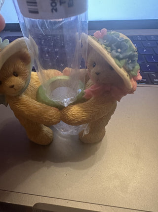 2003 Cherished Teddies Club Exclusive Vase Figurine 865060 Enesco #63 VV MTS