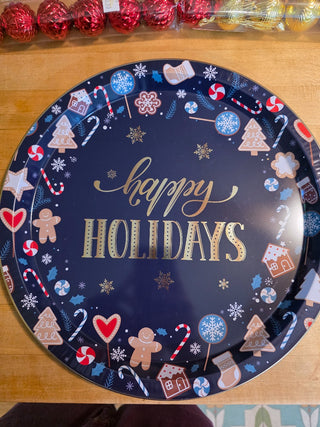 MTS Happy Holidays Blue Metal Cookie Tray|124228