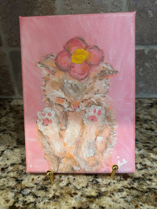 Cotton Candy Kitten, Original Acrylic Painting   MTS