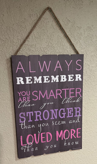 Encouraging Wall Hanging - Always Remember You Are... RCD