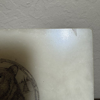Vtg Etched Wildlife Cultured Marble Plaque MTS|90923