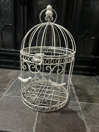 Cream Colored Hanging Metal Bird House RCD