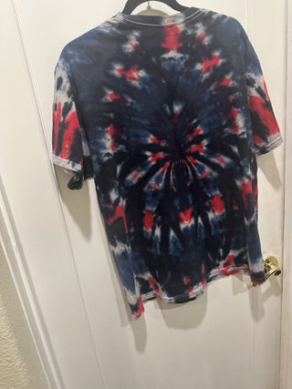 Tie Dye Adult T-shirt Men's XL dark blue and red #47 VV MTS|98107