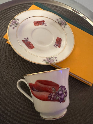Vintage Teacup/Saucer Red Hat MTS