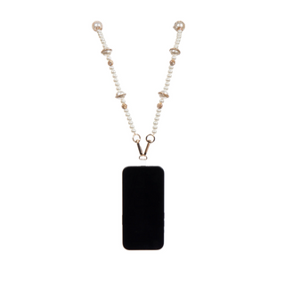 WHITE BEAD CROSSBODY PHONE STRAP.        RSV|104963