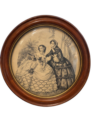 VTG  Fashion Plate Domed Glass Left Facing