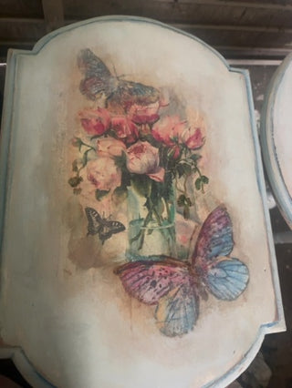 Hand painted Victorian side tables
