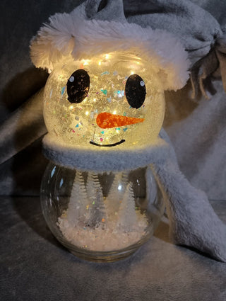 Light up snow man w/ winter scene rsv