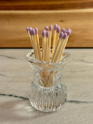 Sm glass vase w/matches