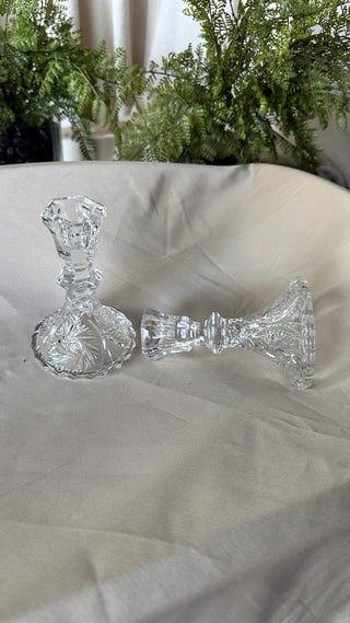 Glass Candleholder Set of 2 (LZD - RSV)|80732