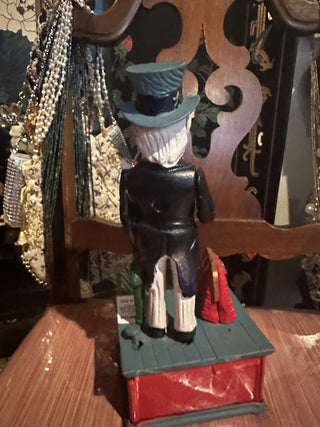 Vintage Uncle Sam Heavy cast iron Mechanical Coin Bank Working order  #62 VV MTS|86684