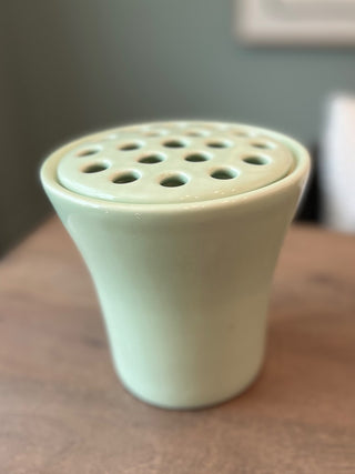 Green ceramic vase frog|58691