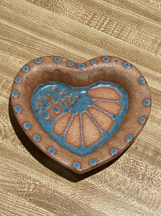 5" Art Pottery Heart Trinket Dish--SP MTS